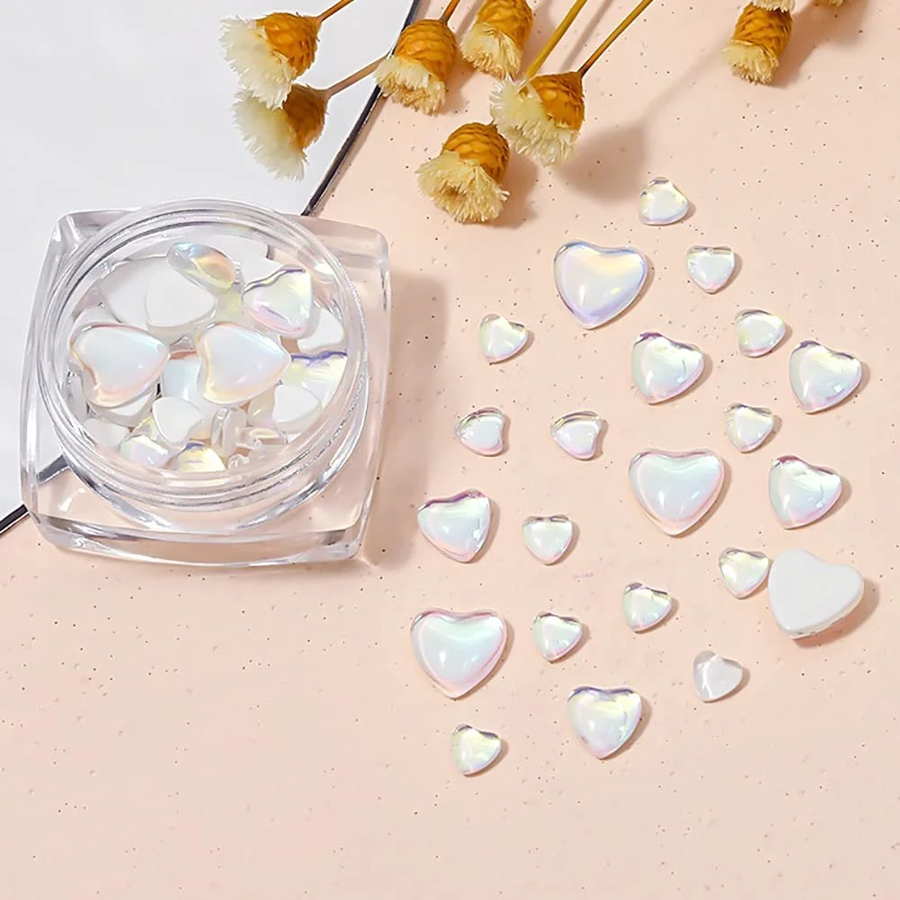 Набор Стразы для ногтей Сердце Плоская задняя часть 40 шт., фото №2