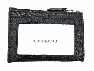 Гаманець COACH Mini Skinny ID Case Crossgrain Leather, чорний synthetic.ua - Фото 1