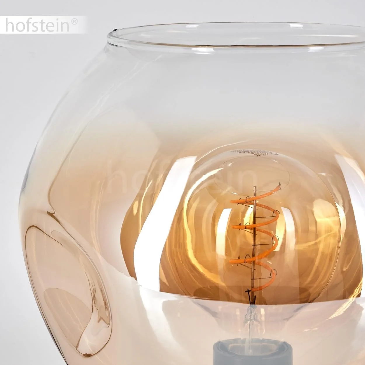 Настільна лампа Ripoll Метал/Скло 25 см 1 x E27 Чорний/Бурштиновий/Прозорий, фото №4