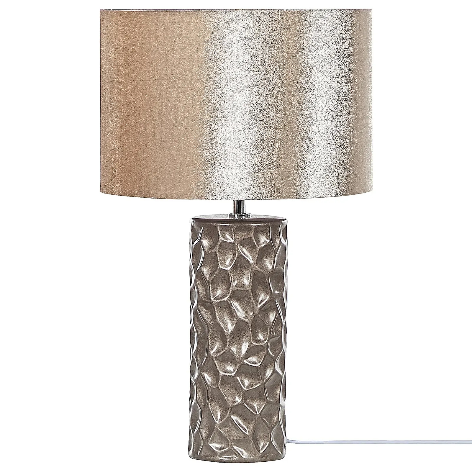 Настільна лампа Beliani Sankuru 50 см керамічна геометрична з оксамитовим абажуром золотиста, фото №3