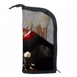 Сумка Органайзер для кистей для макияжа с 12 кистями для макияжа USA Flag Eagle Portable Colored-4016 - Фото 1