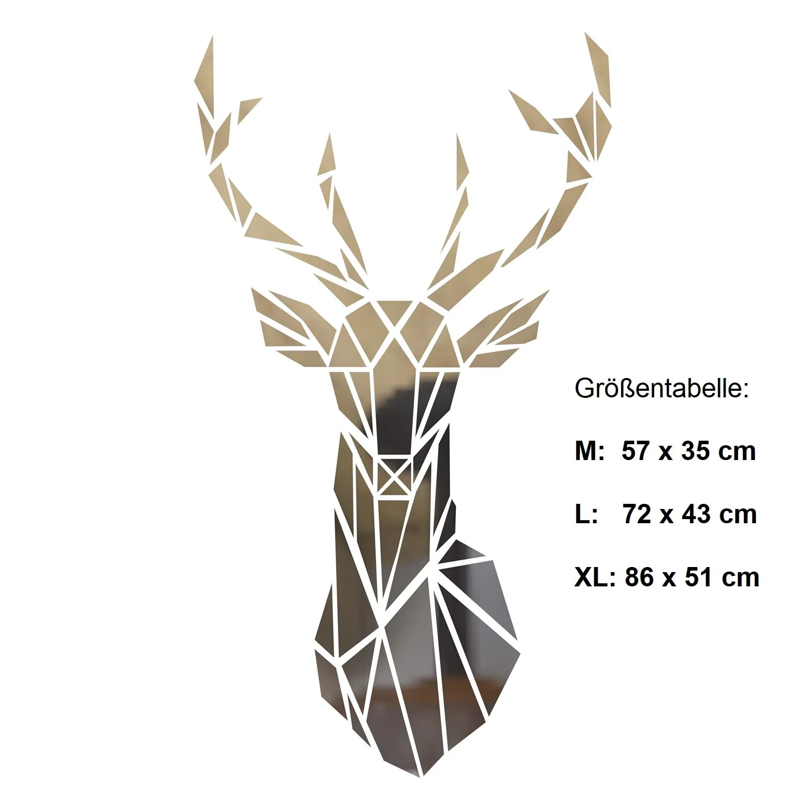 Наклейка на стіну trooplex Дзеркальна 3D Олень Акрилова Срібляста XL 86 см, фото №4 Наклейка на стіну trooplex Дзеркальна 3D Олень Акрилова Срібляста XL 86 см, фото №4