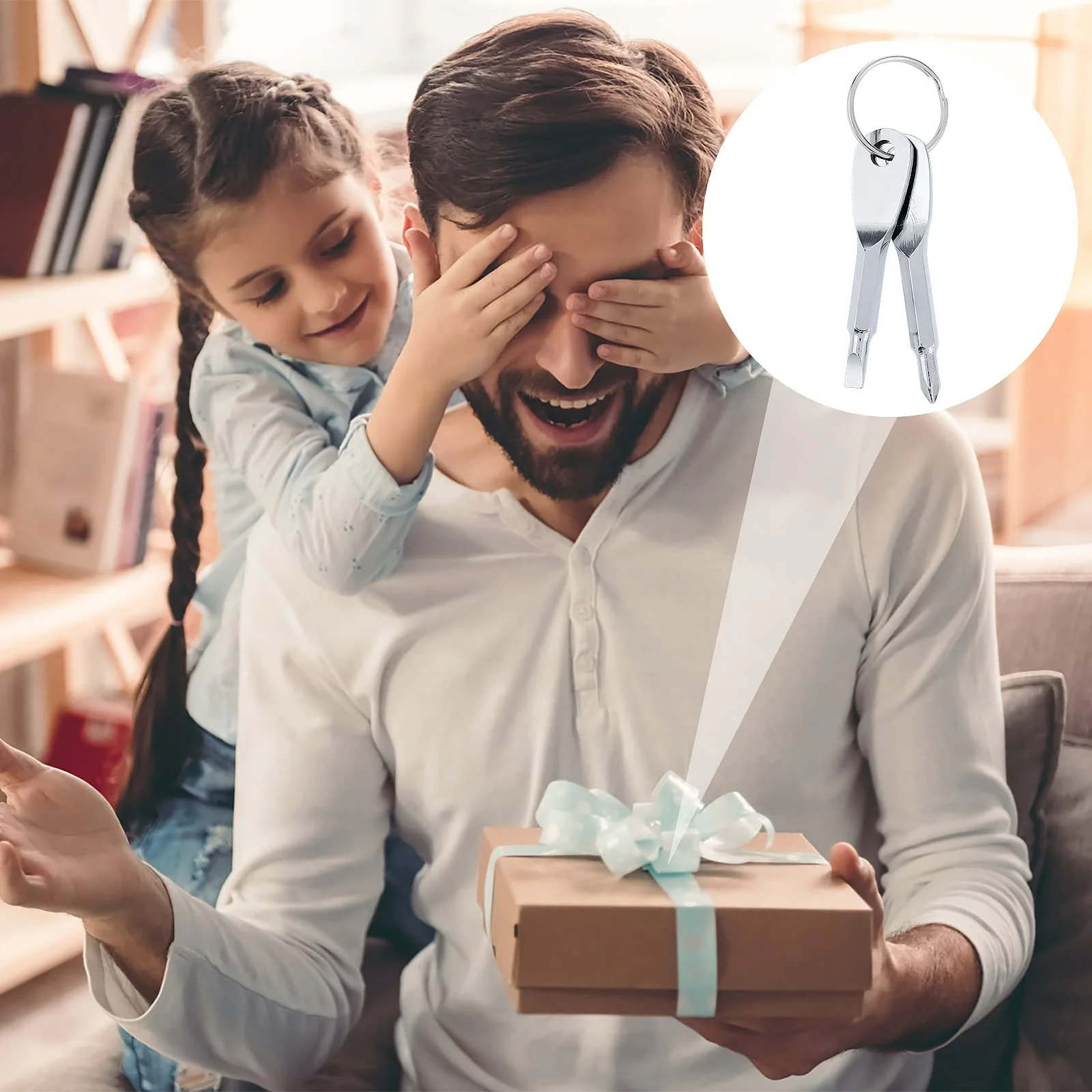 Брелок викрутка Cobee багатоцільова 2 штуки плоска хрестова міні срібний, фото №6