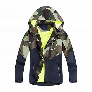 Флисовая куртка для мальчиков Mjjsk, ветровка, с капюшоном, зимняя - Фото 1