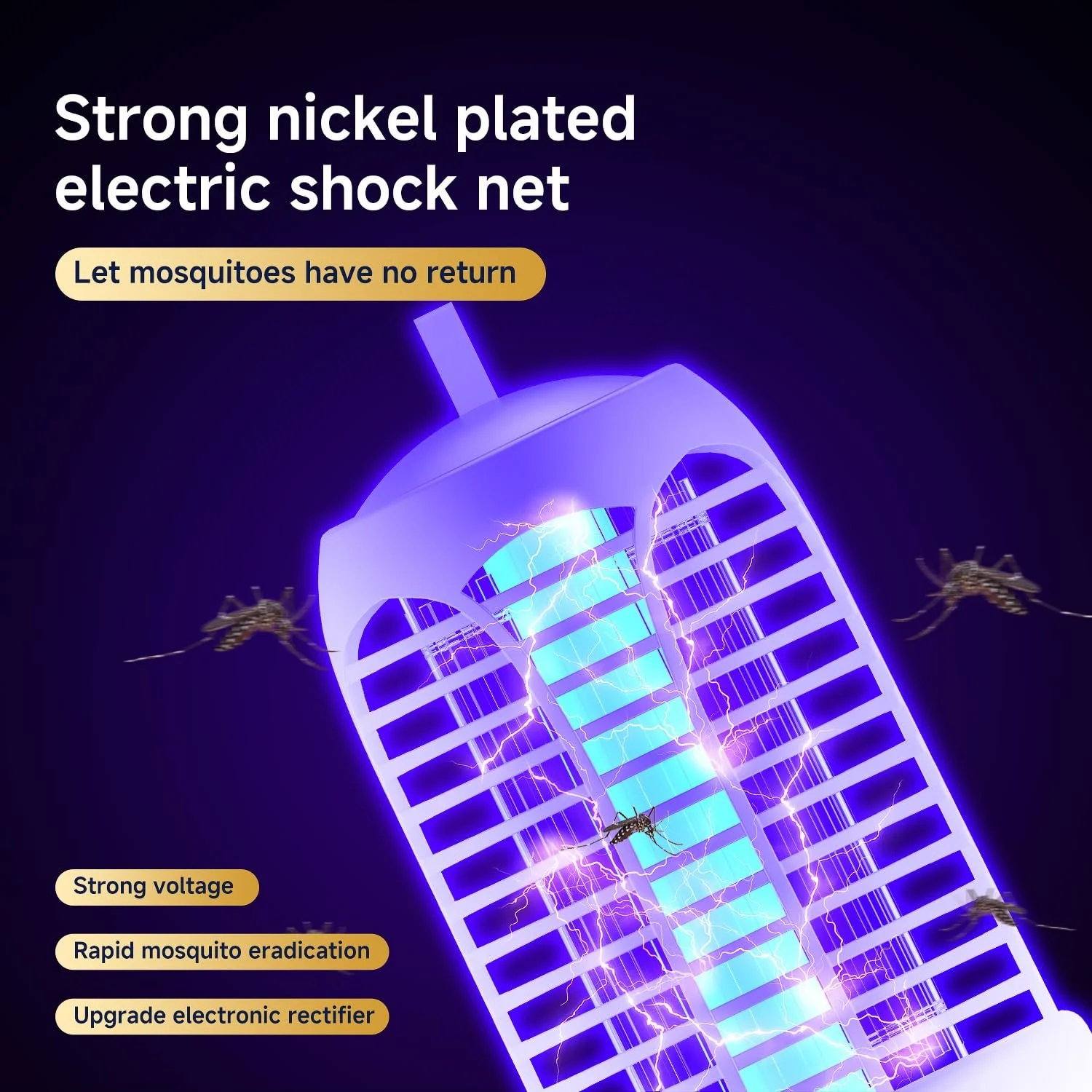 Уничтожитель насекомых электрический Лампа-ловушка с UV-светом и LED-освещением IPX4, фото №6