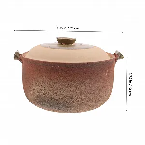 Горщик для приготування Теракотовий з кришкою та ручкою synthetic.ua - Фото 1