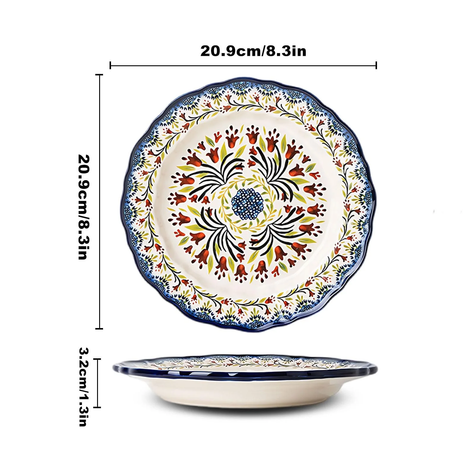 Форма для запекания керамическая круглая винтажная 20.9 x 20.9 x 3.2 см, фото №2