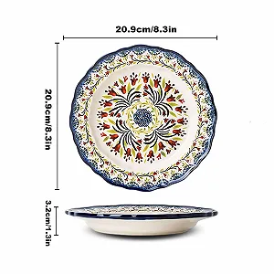 Форма для запекания керамическая круглая винтажная 20.9 x 20.9 x 3.2 см synthetic.ua - Фото 1