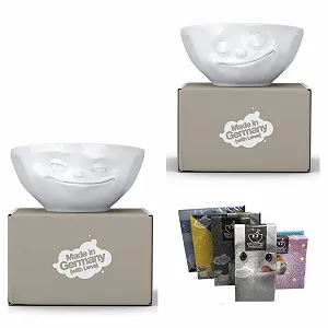 Набор мисок FIFTYEIGHT PRODUCTS, 2 шт. Новинка 350 мл, Счастливая и Улыбающаяся - Фото 1