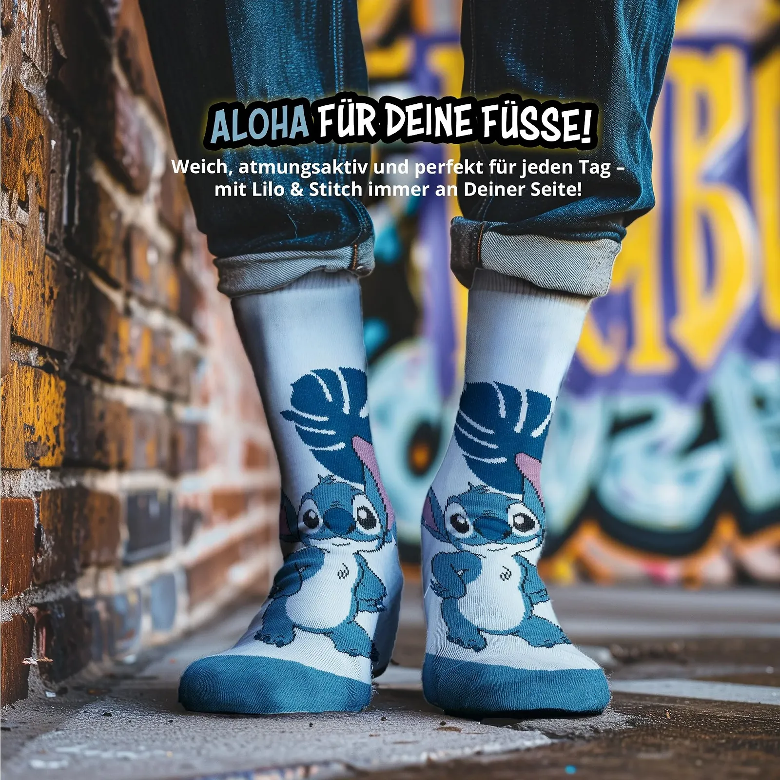 Шкарпетки United Labels Disney Lilo & Stitch 38-43 Блакитний, 5 пар, фото №3