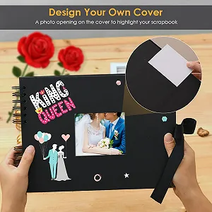 Фотоальбом DIY Вінтажний спіральний альбом для скрапбукінгу 80 чорних сторінок synthetic.ua - Фото 1