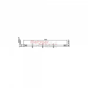 Гальмівний шланг METZGER GREENPARTS 4111486 для IVECO, задній лівий, внутрішній - Фото 1