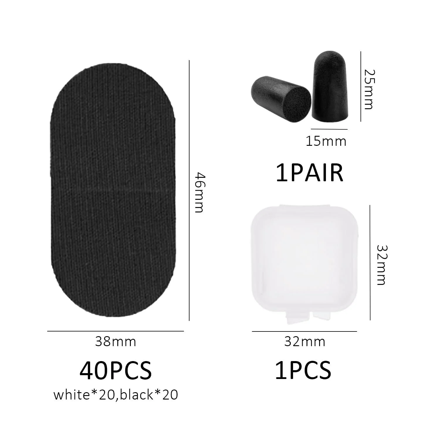 Смужка для сну 40 шт. з парою губчастих затичок для вух, фото №2