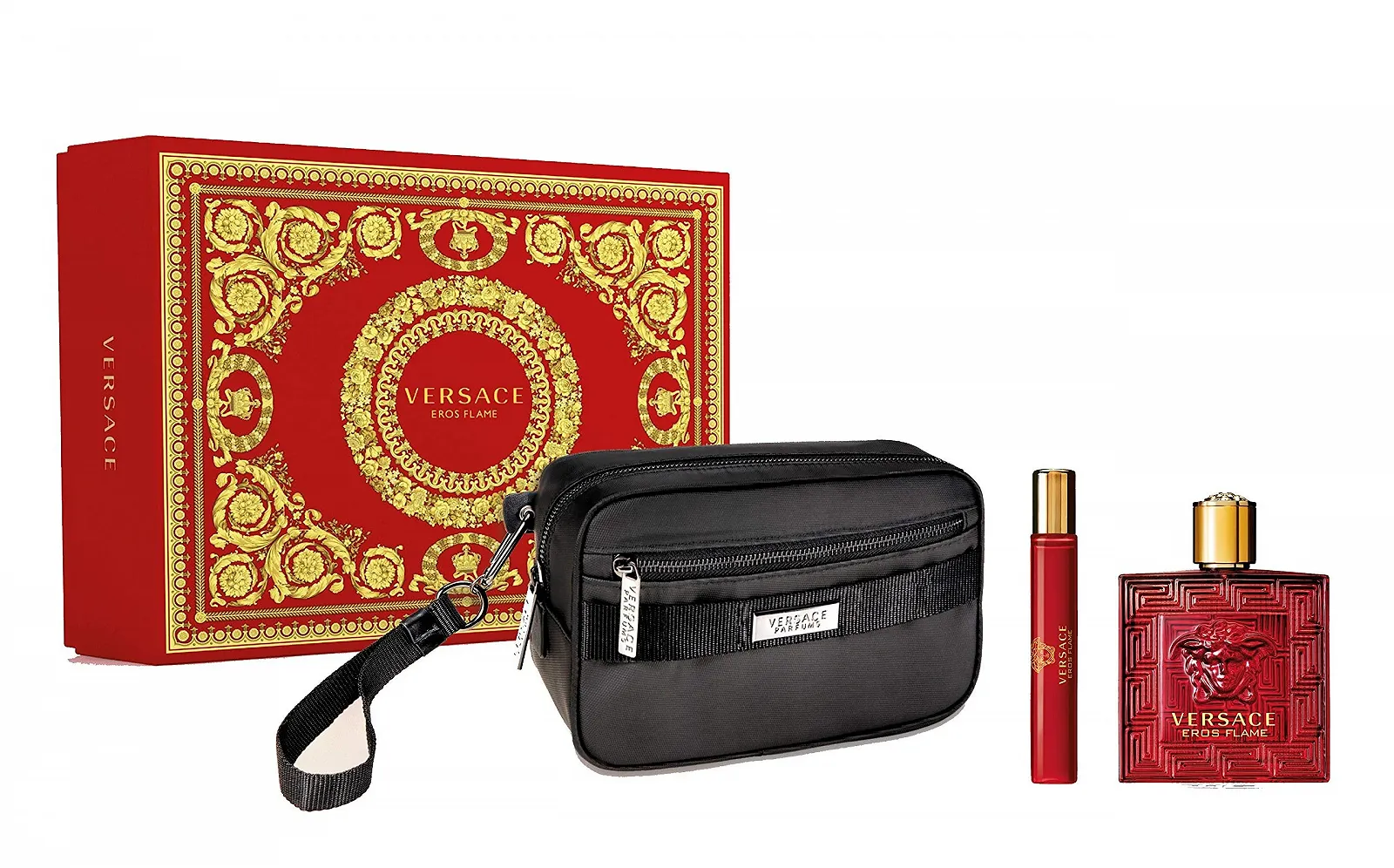 Набор Versace Eros Flame 3 предмета Красный, фото №1