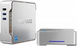Міні ПК NiPoGi GK3V / Intel Celeron J4125 / RAM 12GB / SSD 256GB / 2 x HDMI / LAN / Wi-Fi 5 / Bluetooth 4.2 / Windows 11 / Сріблястий - Фото 1