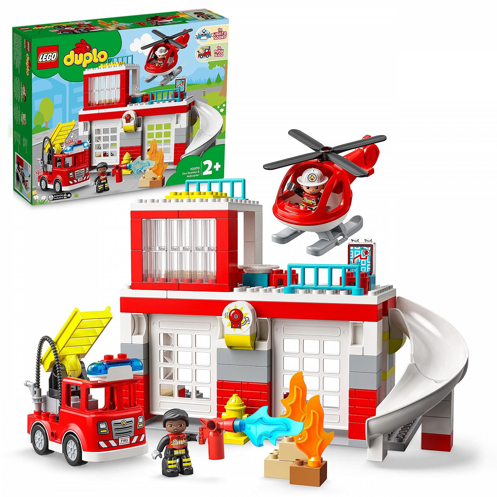Конструктор LEGO Duplo 10970 Пожарная станция с вертолетом и пожарной машиной для детей от 2 лет, фото №1