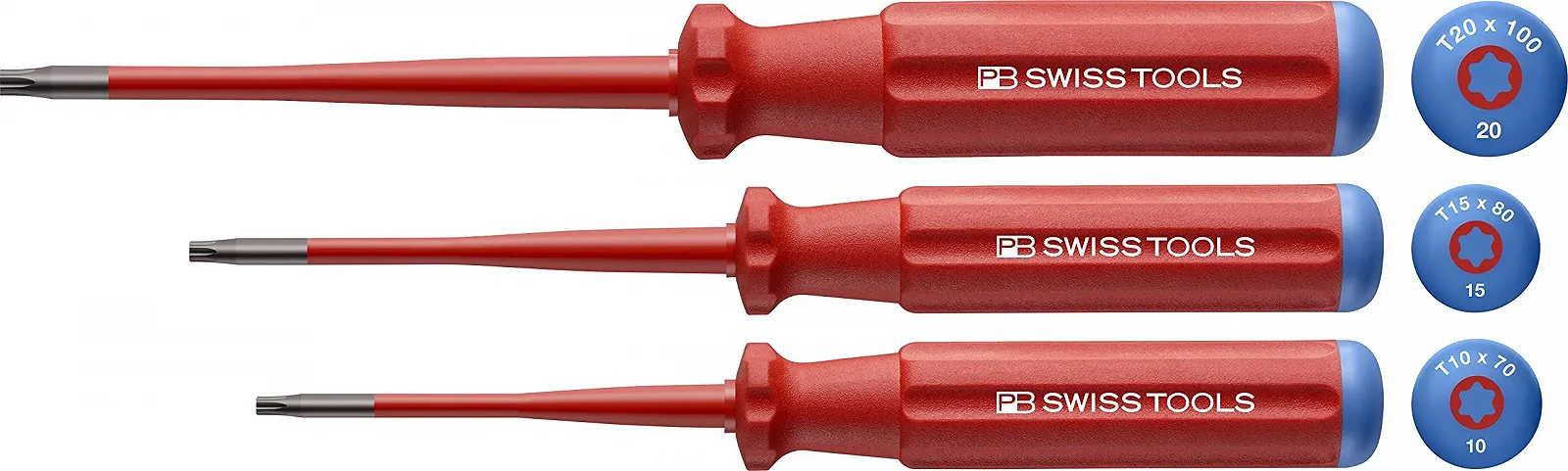 Набір викруток Torx PB Swiss Tools Torx VDE Slim PB 5549.SL 3 предмети T10/T15/T20 1000 В AC / 1500 В DC, фото №1