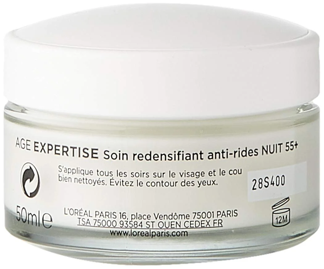 Нічний крем проти зморщок L'Oreal Age Expertise 55+ 50 мл зміцнювальний, фото №4