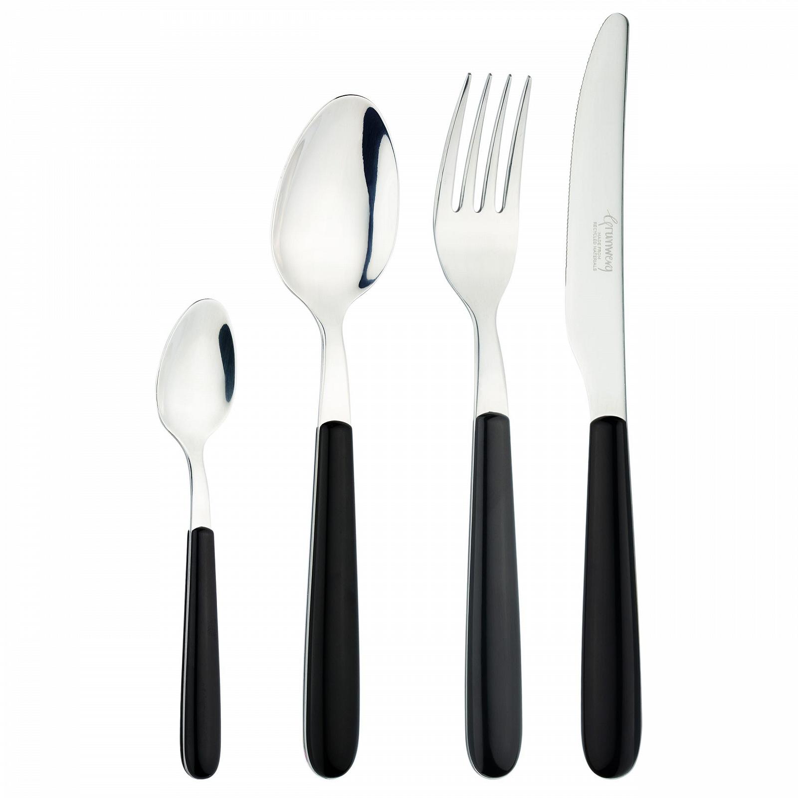 Набор столовых приборов Grunwerg Greenworks, 24 предмета, переработанный пластик, в коробке, экологически чистый, Oven Black, фото №1 Набор столовых приборов Grunwerg Greenworks, 24 предмета, переработанный пластик, в коробке, экологически чистый, Oven Black, фото №1