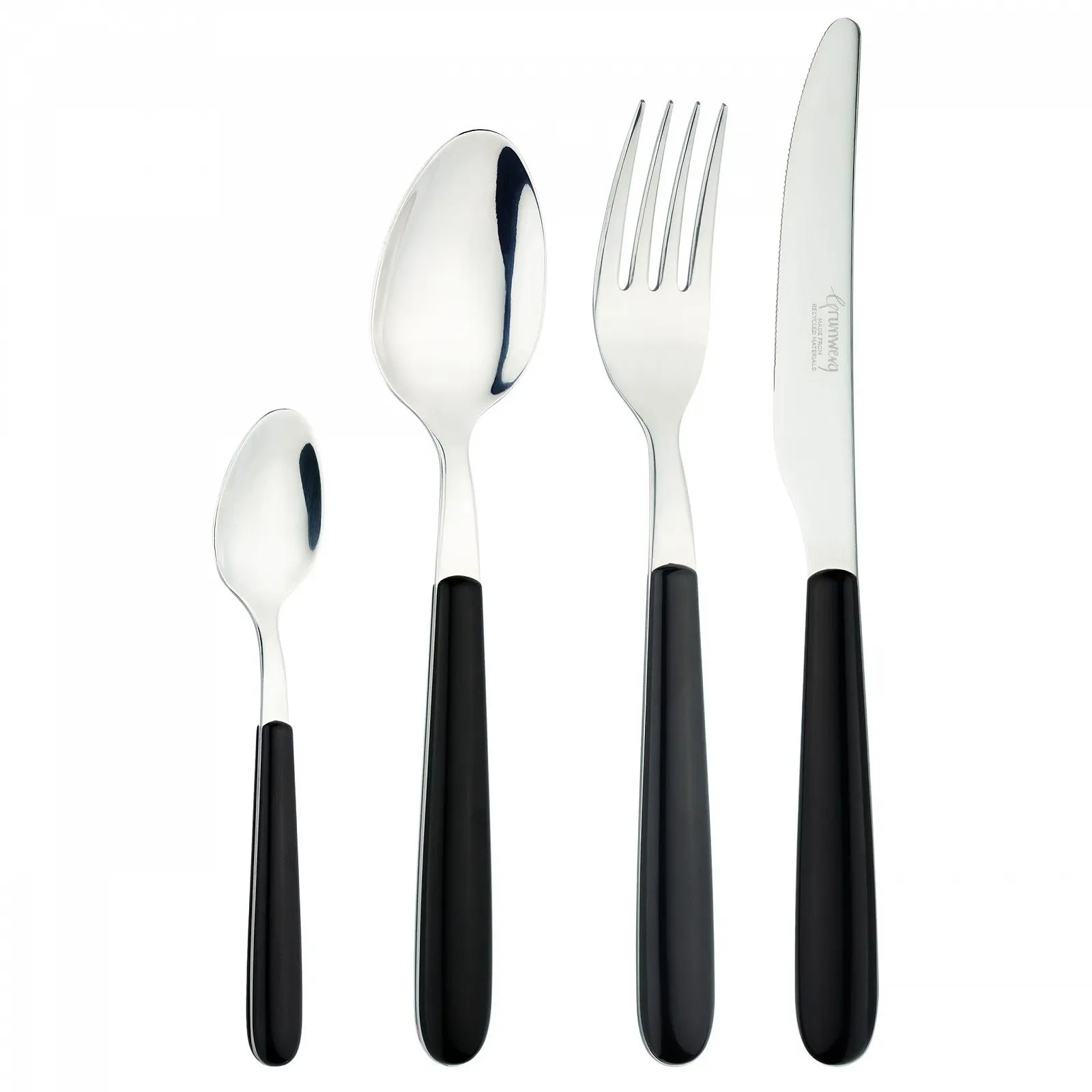 Набор столовых приборов Grunwerg Greenworks, 24 предмета, переработанный пластик, в коробке, экологически чистый, Oven Black, фото №1 Набор столовых приборов Grunwerg Greenworks, 24 предмета, переработанный пластик, в коробке, экологически чистый, Oven Black, фото №1