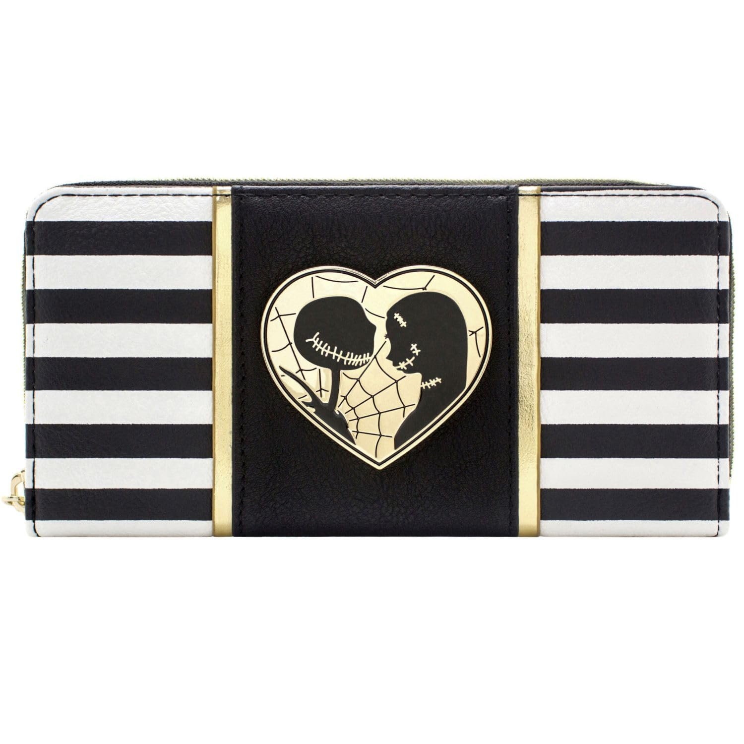 Кошелек в полоску Jack & Sally Nightmare Before Christmas С карманом для монет и карт Черный, черный, Повседневный, фото №2