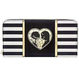 Кошелек в полоску Jack & Sally Nightmare Before Christmas С карманом для монет и карт Черный, черный, Повседневный synthetic.ua - Фото 1