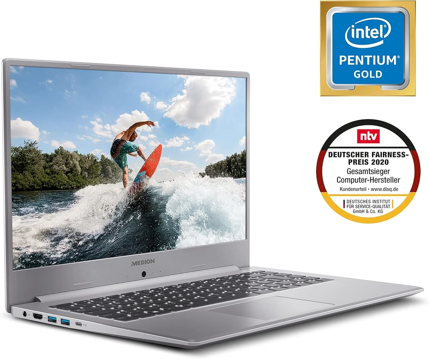 Ноутбук 15.6" MEDION S15447 Intel Pentium 6405U RAM 8GB SSD 256GB Windows 11 (UKR), фото №2