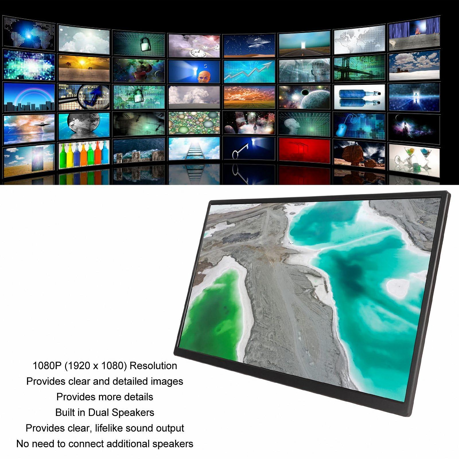 Монітор VBESTLIFE Portable 18.5" Full HD IPS 1080P USB USB Type C 3.5MM Dual Speaker HDMI Wall Mount Phone Switch PS3 PS5 Xbox PC (EU Plug), фото №5