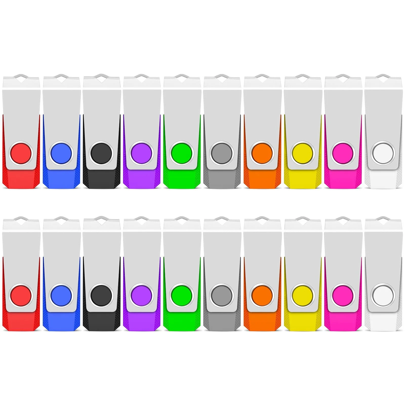 Набір USB-флеш-накопичувачів TEWENE 128MB 20 шт. USB 2.0 Multicoloured Rotate, фото №1 Набір USB-флеш-накопичувачів TEWENE 128MB 20 шт. USB 2.0 Multicoloured Rotate, фото №1