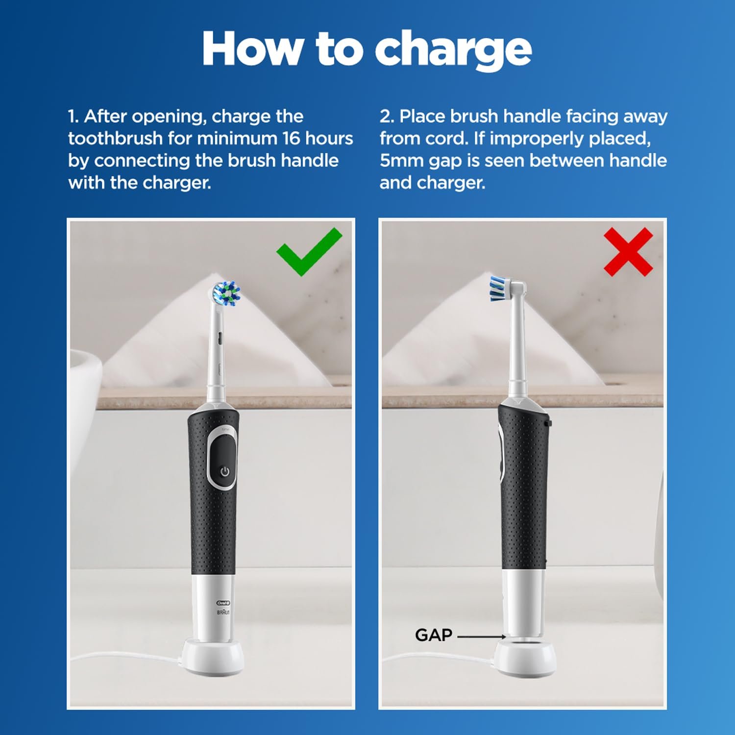 Електрична зубна щітка ORAL-B Vitality 100 Cross Action Negro, фото №7