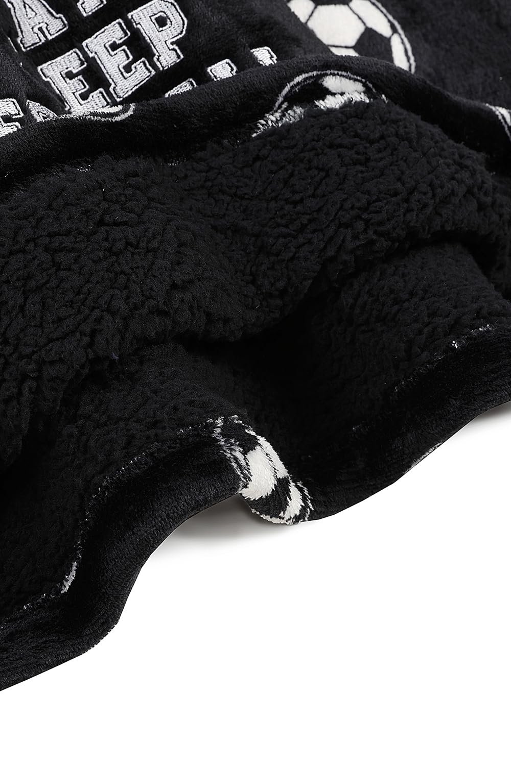 Худі ThePyjamaFactory Eat Sleep Football Чорно-білий флісовий для хлопчиків, фото №3