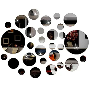 Настінна наклейка DIY Набір акрилових дзеркальних наклейок 60 штук Чорний - Фото 1