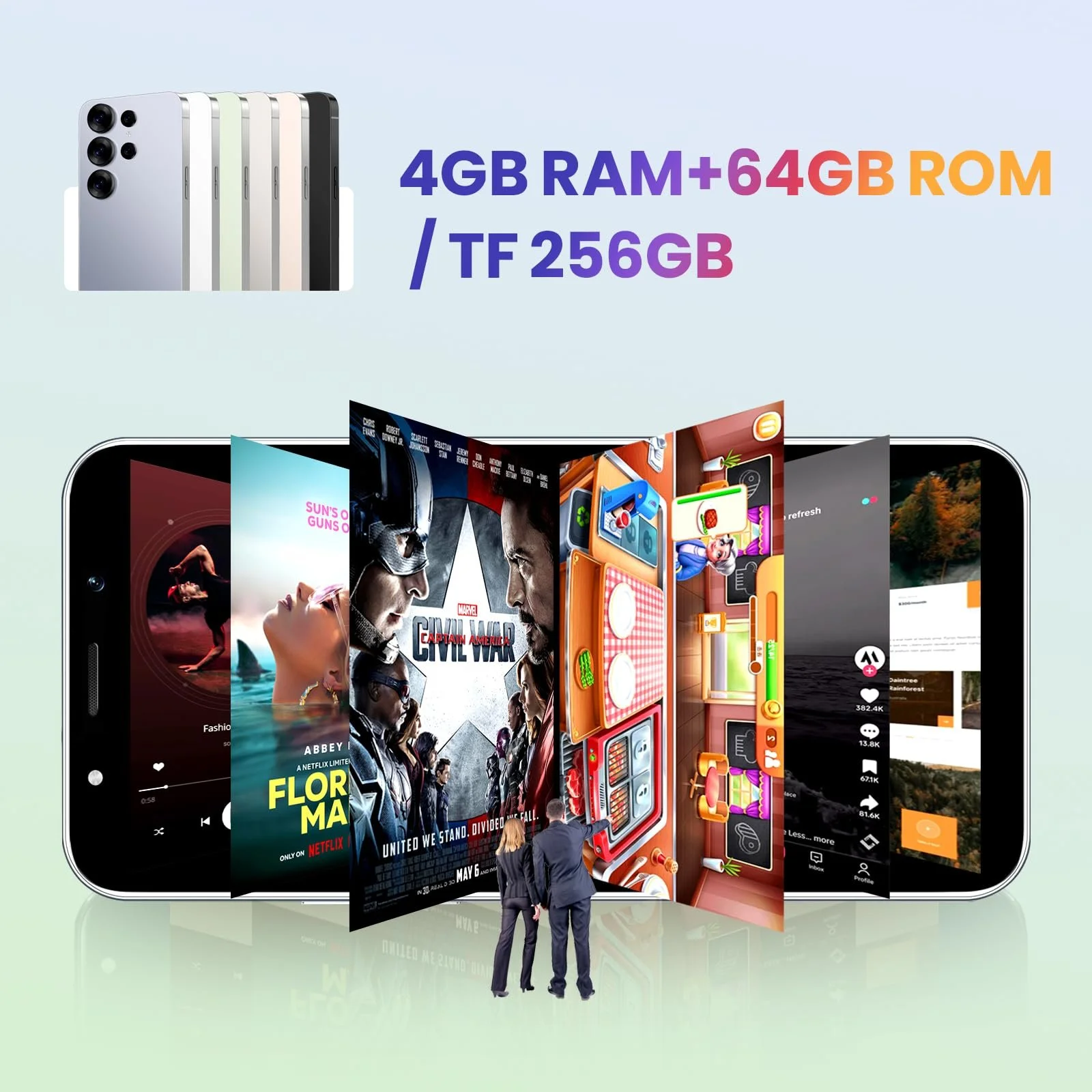 Смартфон 6.0 дюймов 4/64 GB 16 MP 4G LTE Dual SIM Green, фото №2