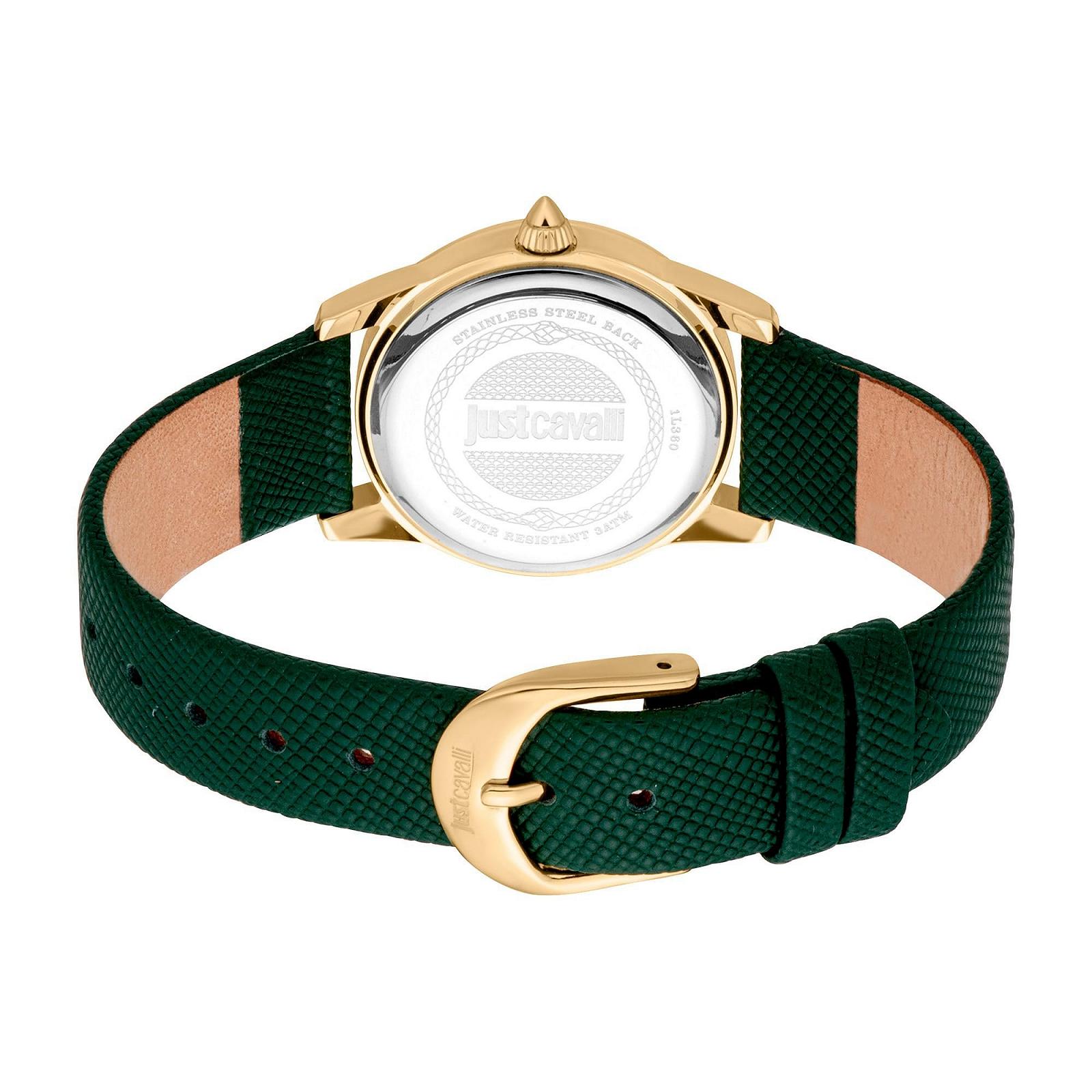 Женские аналоговые часы Just Cavalli JC1L360L0025, кожаный ремешок, темно-зеленый, фэшн, фото №3