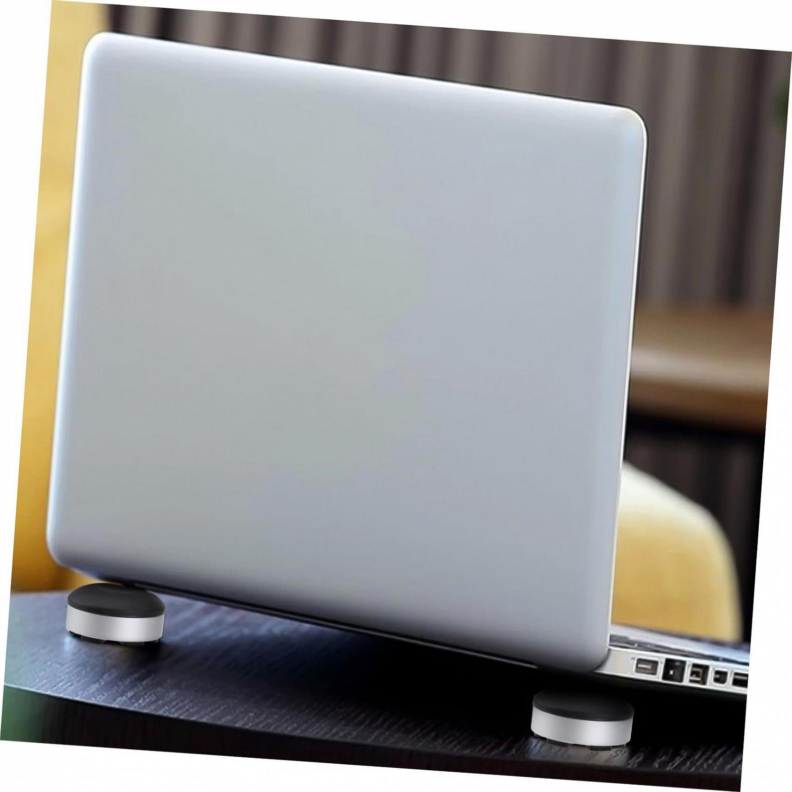 Подставка для ноутбука с теплоотводом, портативный держатель для ноутбука, нескользящий, эргономичный, наклонный, стабильное основание для ноутбука, регулируемая по высоте, для офиса, дома, черный, фото №4