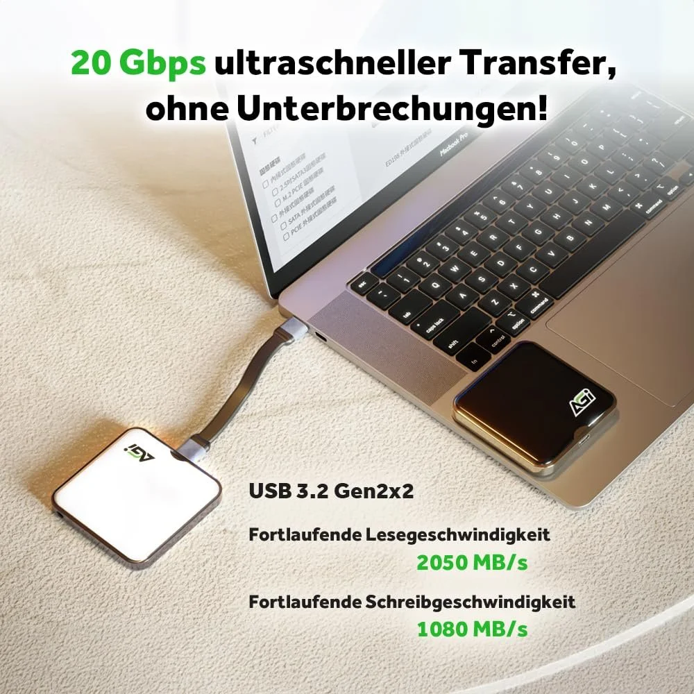 Portable External SSD AGI EDM38 2TB Magnetic USB 3.2 Gen2x2 20Gbps 2050МБ/с White, фото №4 Portable External SSD AGI EDM38 2TB Magnetic USB 3.2 Gen2x2 20Gbps 2050МБ/с White, фото №4