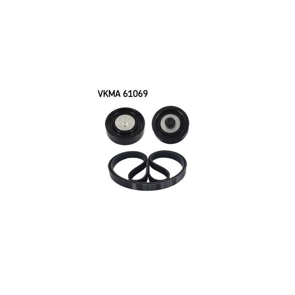 Комплект поліклинового ременя SKF VKMA 61069 для Toyota, для автомобілів з кондиціонером, фото №1
