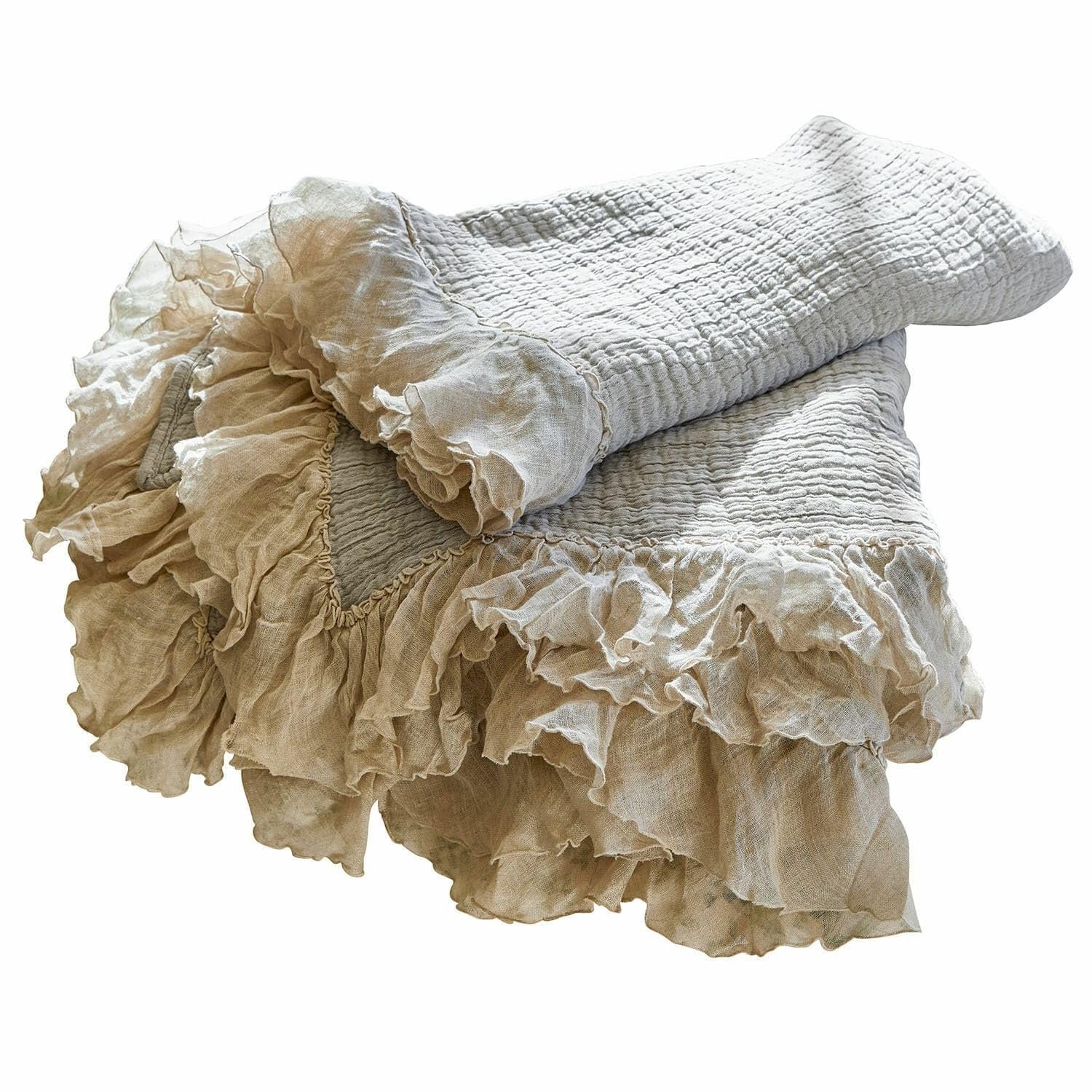 Покривало Loberon Картатий Сірий Льон, фото №1