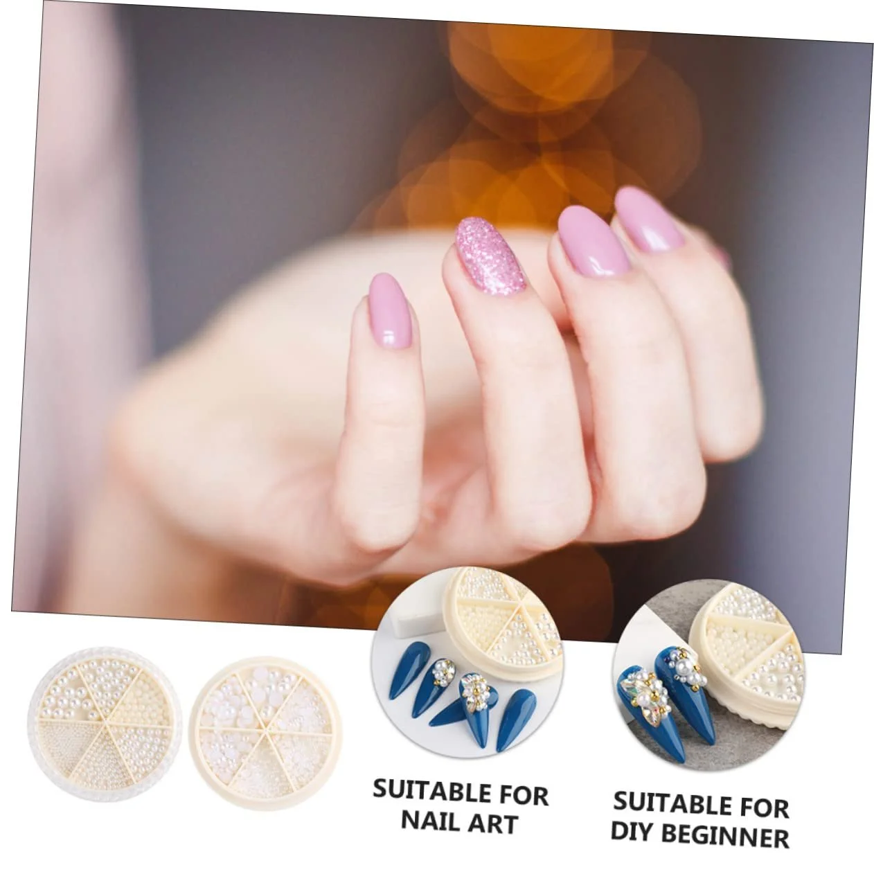 Круглые Жемчужины для дизайна ногтей DIY, жемчужины для маникюра, украшение для ногтей, фото №4