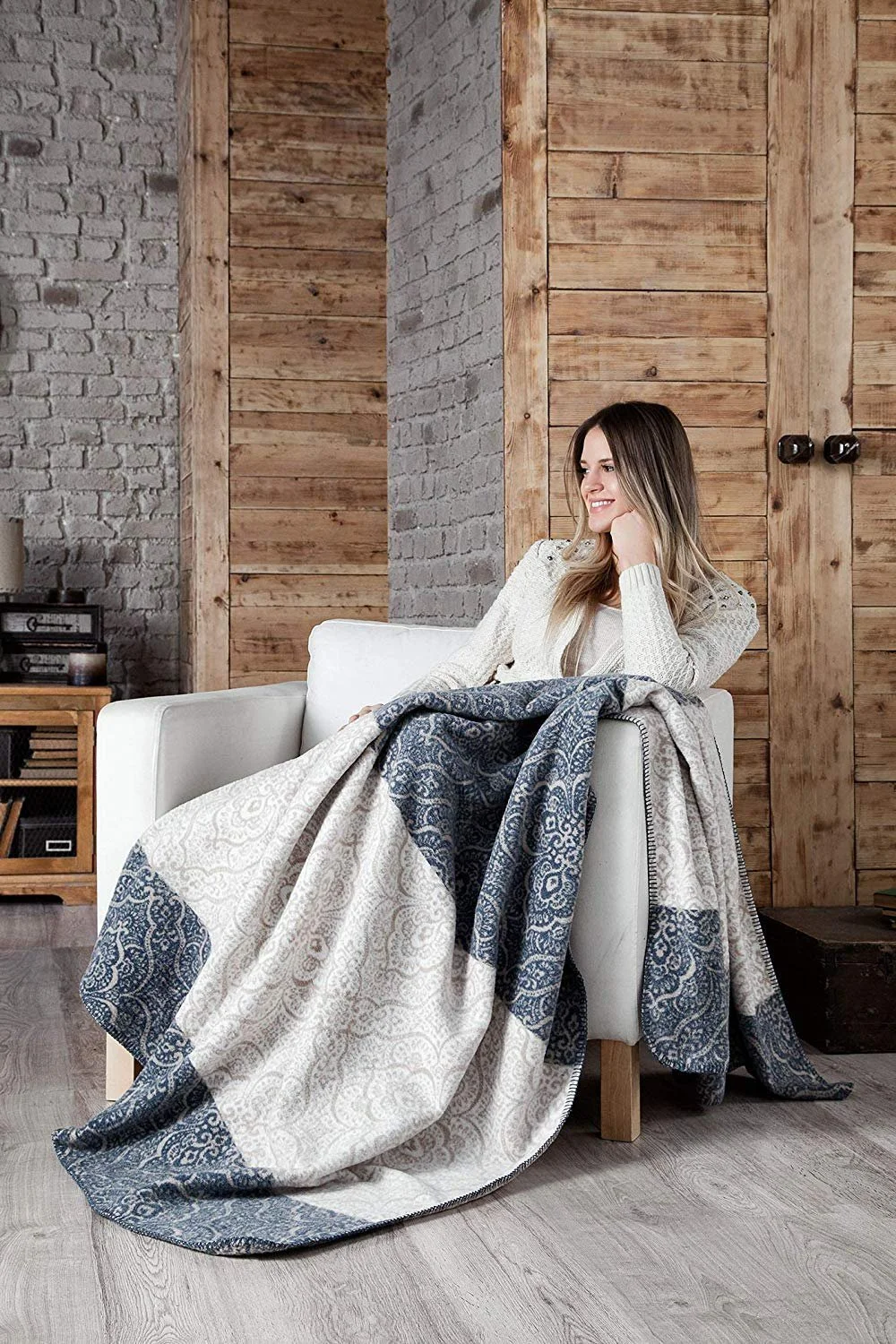 Плед sei Design Касандра картатий, пухнастий та м’який, висока якість виготовлення, 150 x 200 см, фото №5