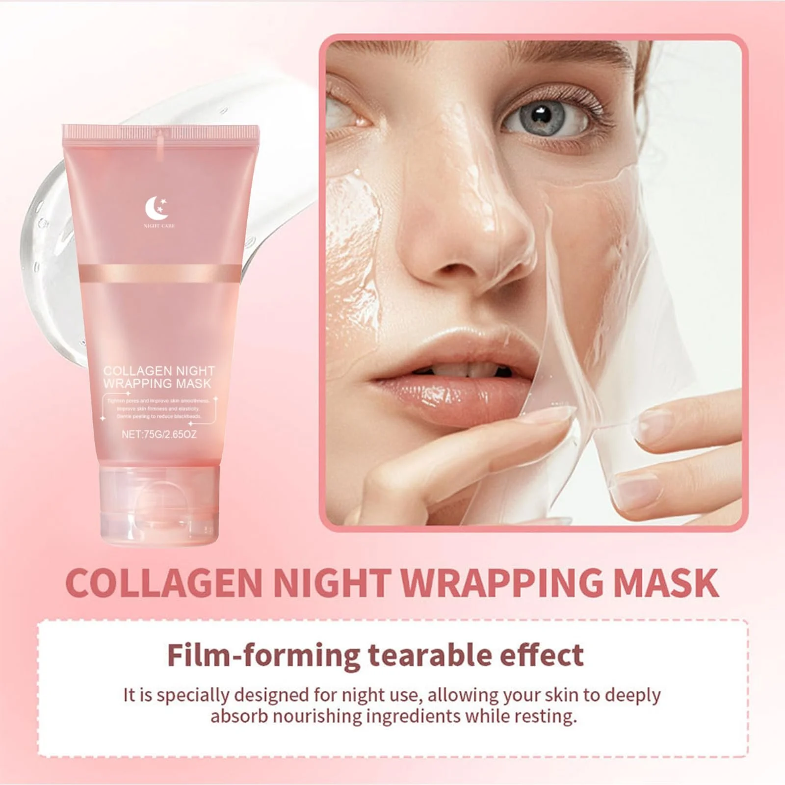 Маска Нічна VEROA Collagen - Гелева Маска-Плівка для Обличчя - Зволоження, фото №8