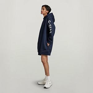 Женское платье G-Star RAW Multi Graphic Loose Hooded Sweater Dress - S synthetic.ua - Фото 1