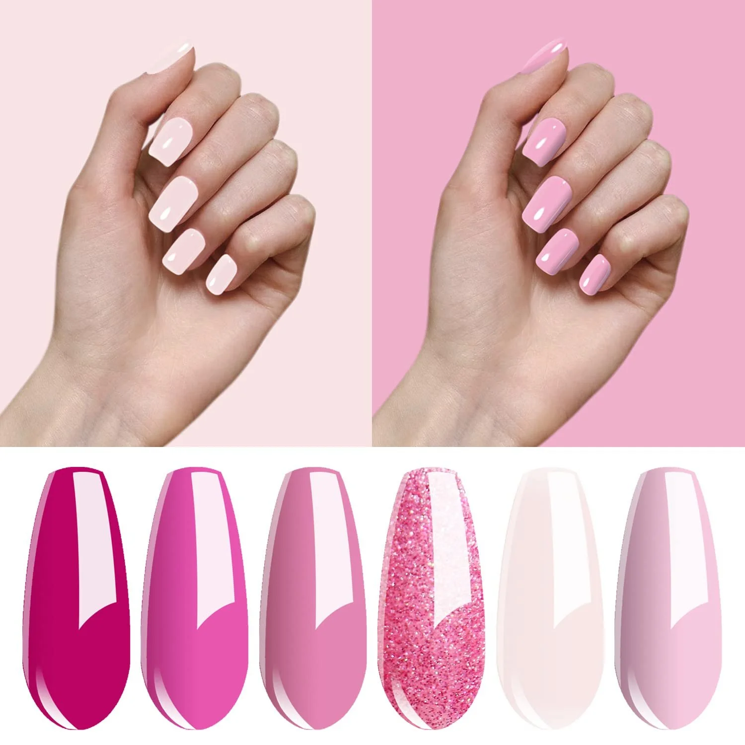 Гель-лак Vishine Набір 6 шт. Рожевий Nu, фото №2