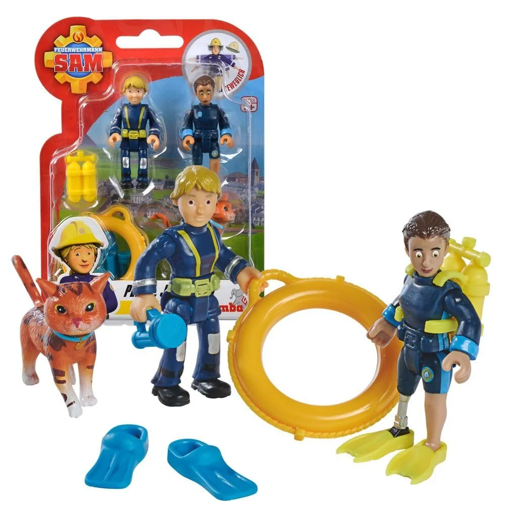 Набор фигурок Simba Fireman Sam Series 4 Penny, Jodie & Lion с животным 2 шт., фото №1