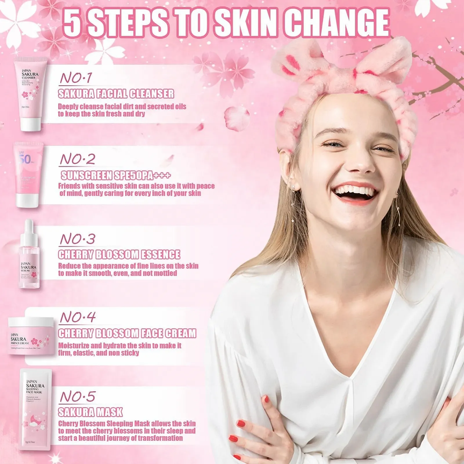 Набір для догляду за обличчям Sakura, 11 предметів, фото №6