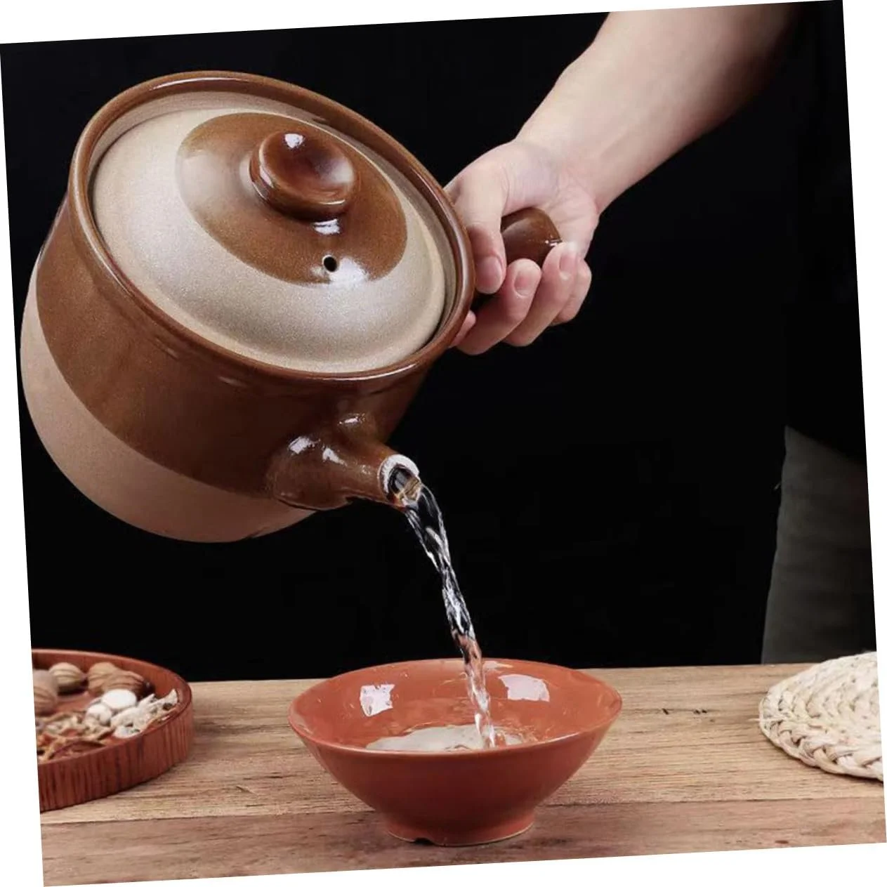 Глиняний горщик Gatuida для ліків та супів термостійкий з ергономічною ручкою, фото №2