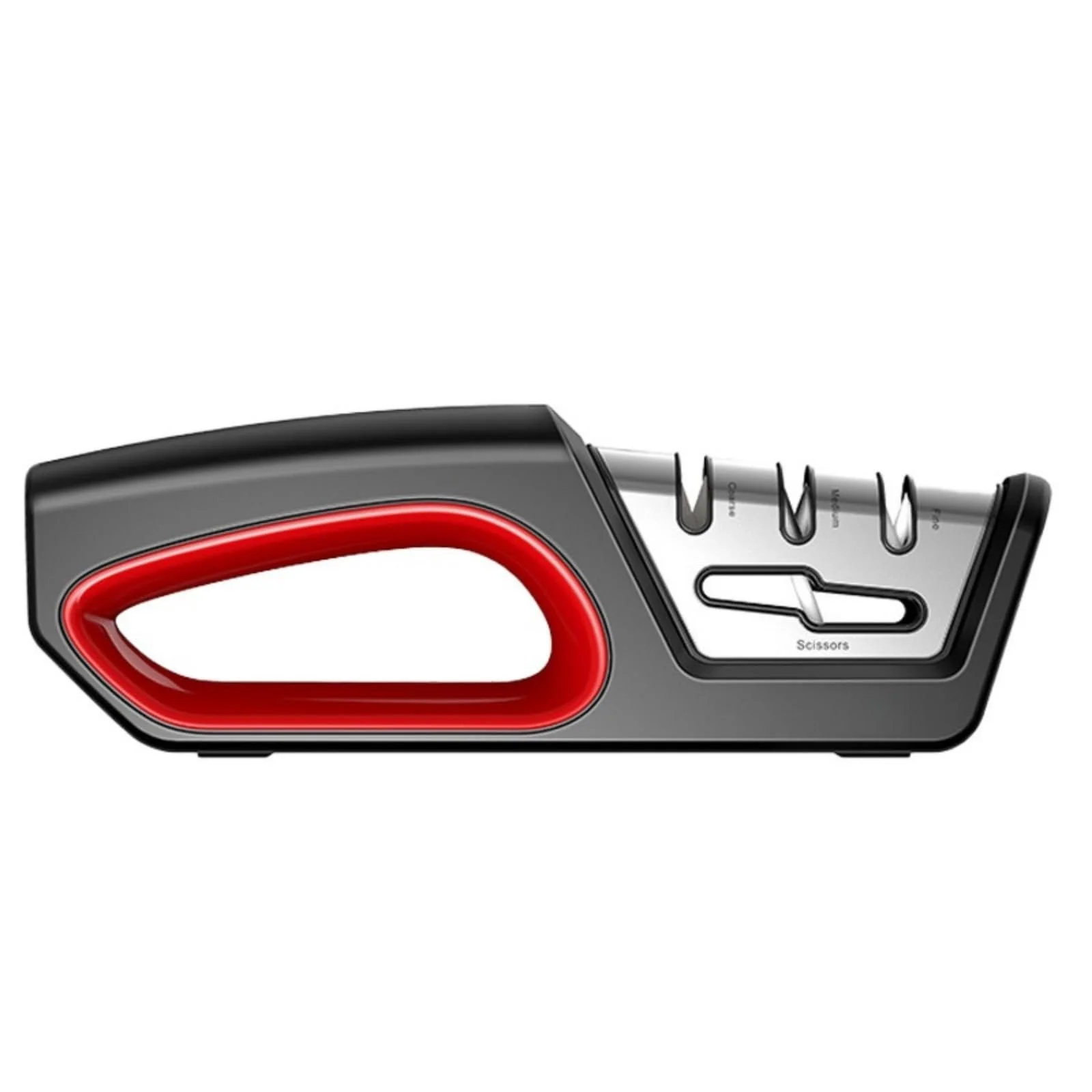 Точилка для ножів Snapbuy Professional 4 в 1 ручна для ножів та ножиць чорна, фото №1