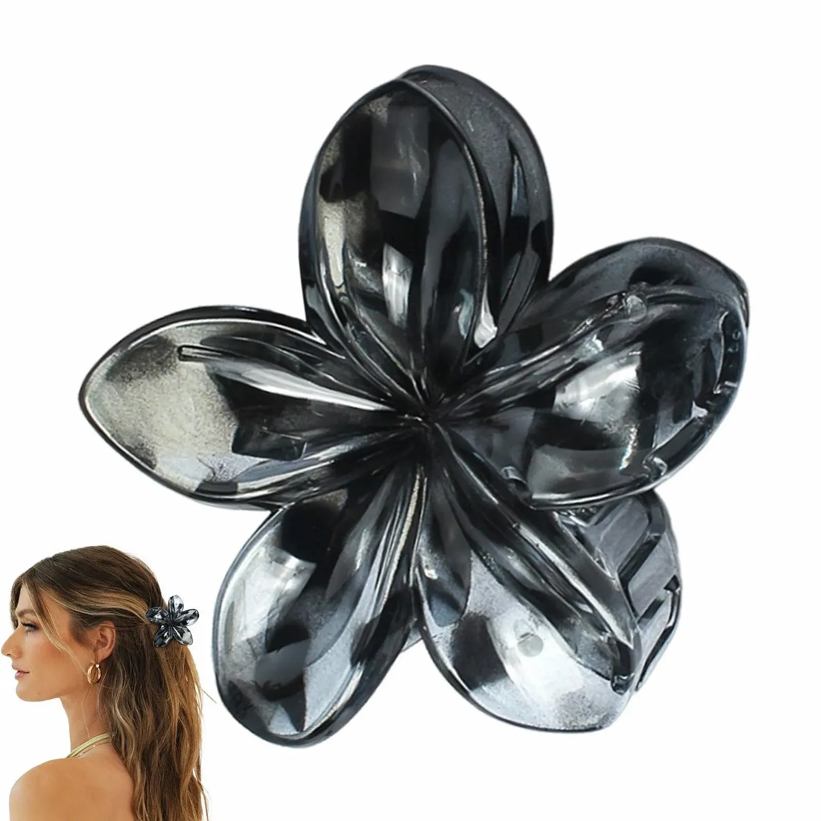 Заколка для волос Цветок Леопардовый узор, фото №1