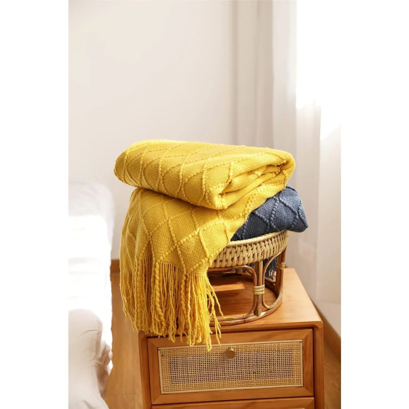 В'язана Покривало AQCQDQ Boho Зелений 127 x 152 см, фото №5 В'язана Покривало AQCQDQ Boho Зелений 127 x 152 см, фото №5