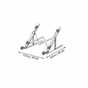 Подставка для ноутбука из алюминиевого сплава, складная, портативная, регулируемая по высоте, для ноутбука, планшета, с быстрым рассеиванием тепла и компактным дизайном synthetic.ua - Фото 1